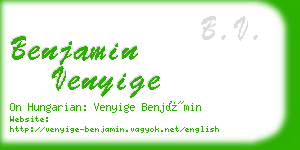 benjamin venyige business card